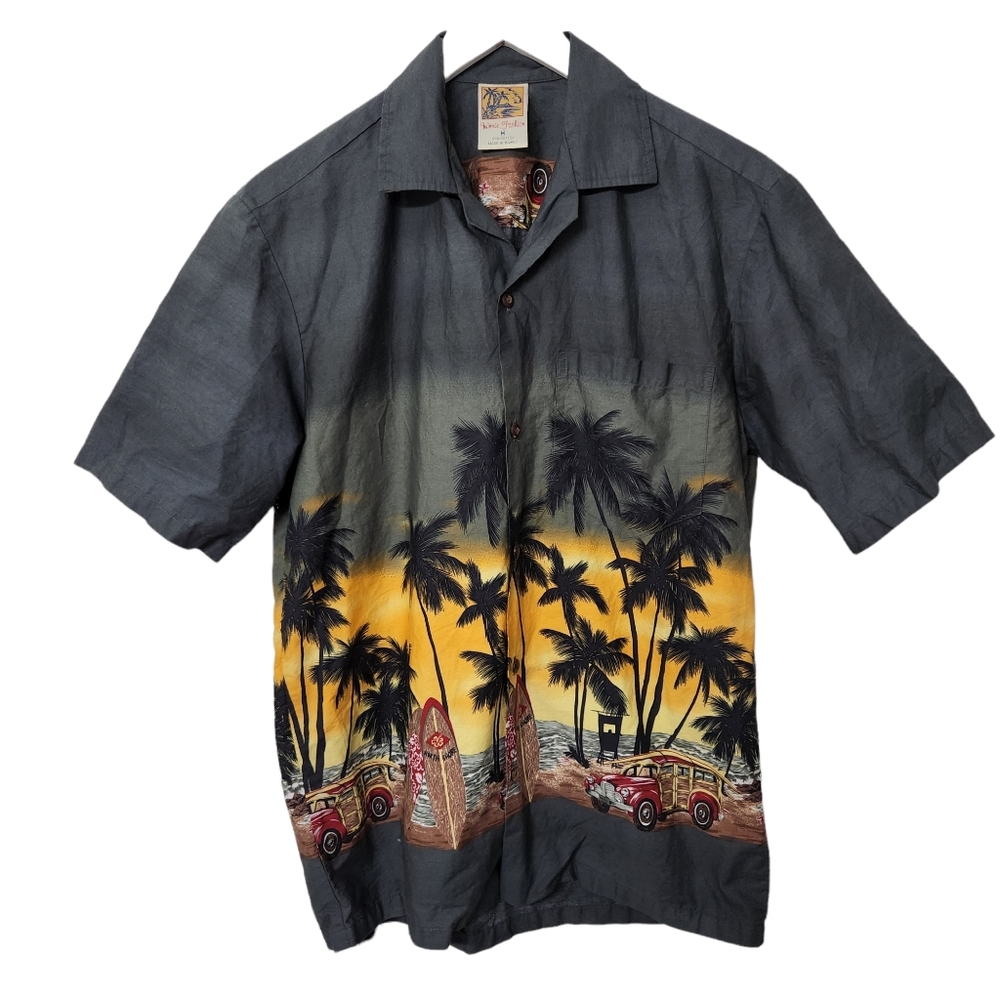 Vintage Hawaiian Men's Shirt Tropic Print Size M